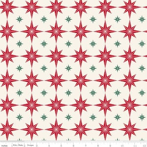 Merry Little Christmas Starbursts Cream by My Minds Eye for Riley Blake Designs | Half-yard | C14843-CREAM