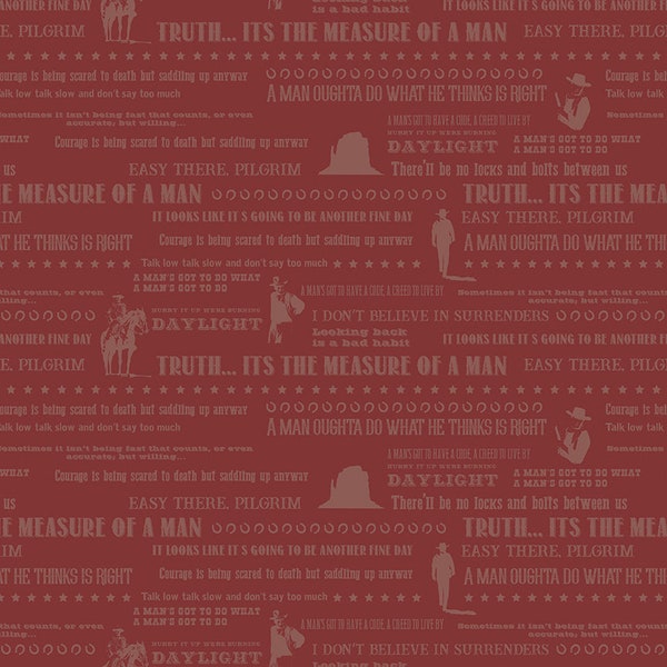 John Wayne Quotes Red | Half-yard | C8575-RED