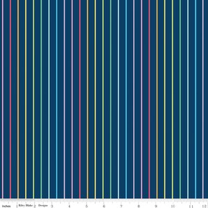 Sunshine Blvd Stripes Navy Riley Blake Designs | Half-yard | C12103-NAVY