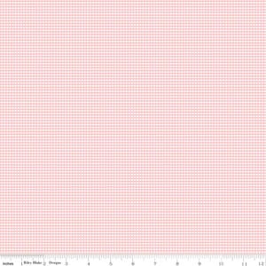 May include: Pink and white gingham fabric with a subtle texture. The fabric is perfect for crafting, quilting, and sewing projects.