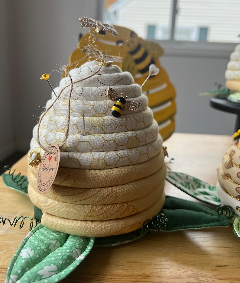 Handmade Beehive Pincushions 2 sizes available Made to Order image 7