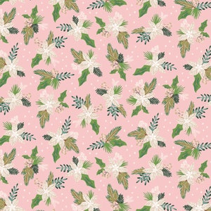Christmas Village Winter Blooms Pink | Half-yard | C12241-PINK