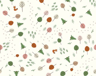 Forest Friends Tracks Cream by Jennifer Long of Bee Sew Inspired for Riley Blake Designs | Half-yard | C12691-CREAM