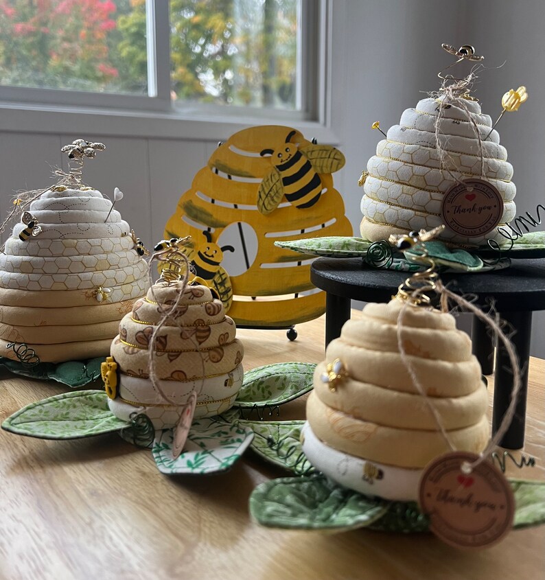 Handmade Beehive Pincushions 2 sizes available Made to Order image 8