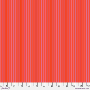 True Colors Tiny Stripes Sky by TULA Pink for FreeSpirit Fabrics | Half-yard | PWTP186.WILDFIRE