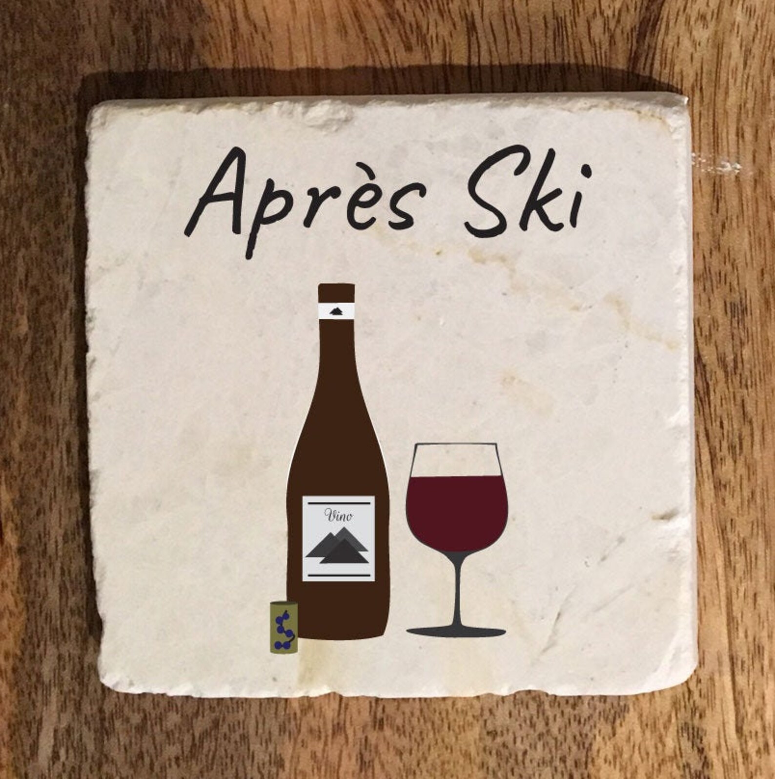 Ski Themed Wine Coasters / Apres Ski Coasters / Ski Lodge gift Etsy