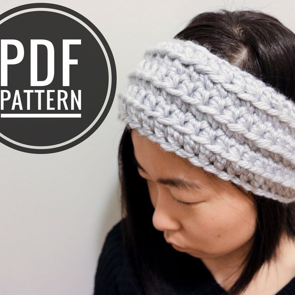 Eve Crochet Headband Crochet Pattern // PDF Pattern, Chunky Yarn Design, Wearable Goods, Crochet Headband, Crochet Headwrap
