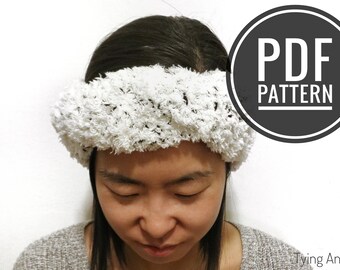 Moko Crochet Headband Crochet Pattern // PDF Pattern, Fluffy Yarn Design, Wearable Goods, Crochet Headband, Crochet Headwrap