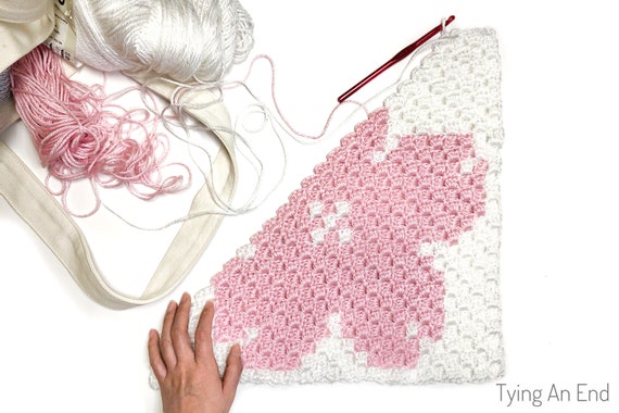 Cherry Blossom C2C Crochet Pattern PDF Pattern Crochet C2C Corner to corner Home Goods Blanket Flower Square Etsy Canada