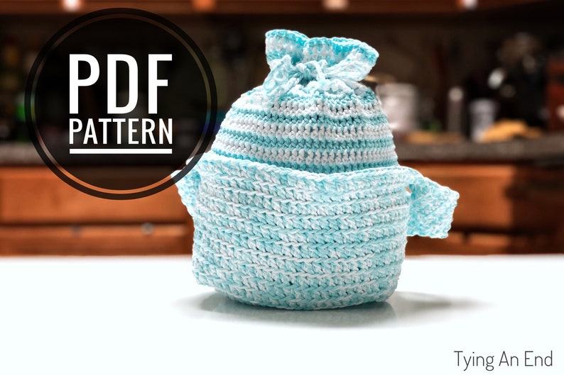 Everyday Lunch Bag Crochet Pattern // PDF Pattern, Cotton Yarn Design, Home Goods, Bag, Lunch Bag, Purse image 1