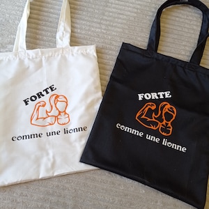 Tote bag forte comme une lionne | femme forte | zéro déchet | écologie