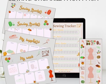 Sewing organization pack - English version | weekly planner | to do list | shopping list | sewing projects | sewing tracker