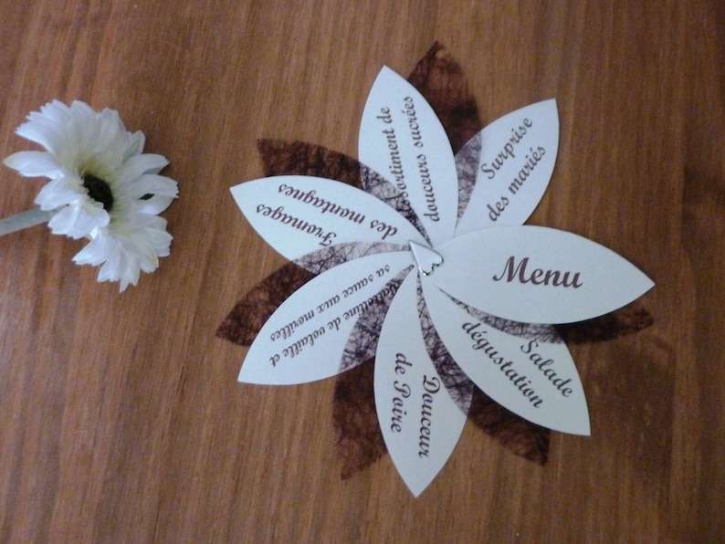 Menu pour mariage, baptème, communion image 1