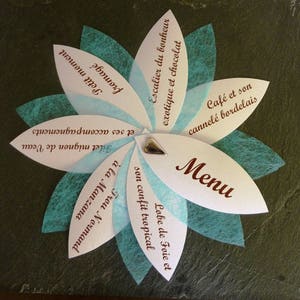 Lot de 50 Menus pour mariage, baptème, communion