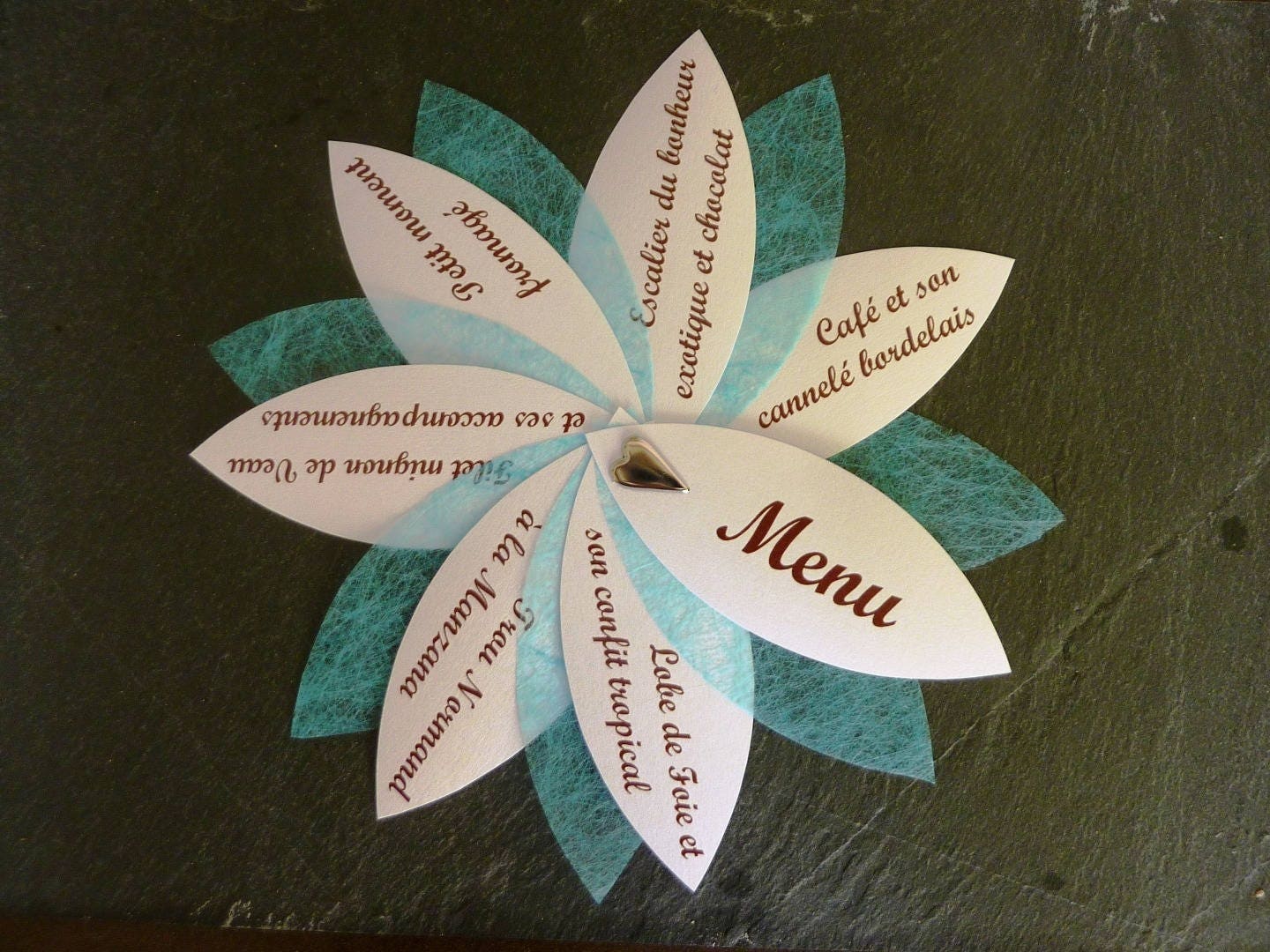 Lot de 50 Menus Pour Mariage, Baptème, Communion