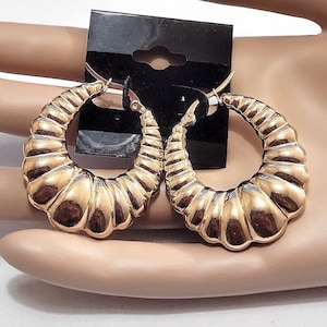 Large gold shrimp earrings new arrivals