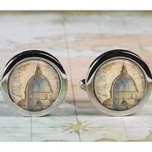 Architect cufflinks, Architectural draftsman cufflinks, gift for architect or draftsman, Florence Duomo, Father's Day or graduation gift