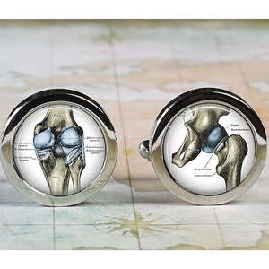 Hip and knee joints, Gray&#39;s Anatomy gift for hip and knee surgeon, orthopedist cufflinks orthopaedic or hip knee surgeon gift