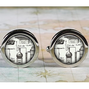 Chemistry cufflinks, chemical engineer cufflinks, gift for chemist or engineer, graduation gift science cufflinks Father&#39;s Day gift