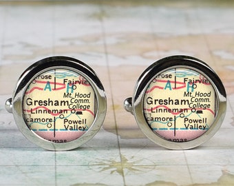 Oregon State University Cufflinks Osu Map Cuff Links Corvalis Etsy
