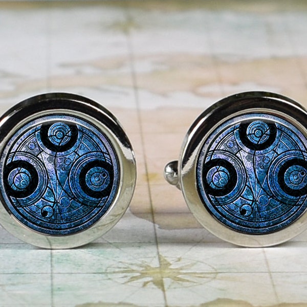 Time Lord cufflinks, Dr Who cufflinks Whovian cuff links gift for Dr Who fan, anniversary or Father's Day gift, best man groomsmen gift C03