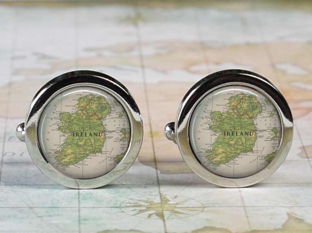 Ireland Cufflinks Ireland Map Cuff Links Wedding Gift Etsy