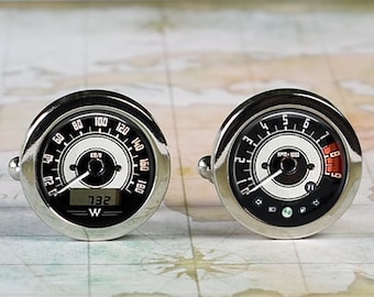 Motorcycle cufflinks, bike cuff links speedometer tachometer biker cuff links Father's Day gift for Dad