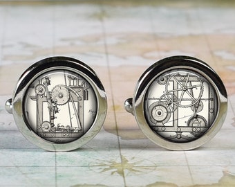 Engineering cufflinks, engineering cufflinks, graduation gift for mechanical engineer, Father's Day gift for Dad machinery cuff links