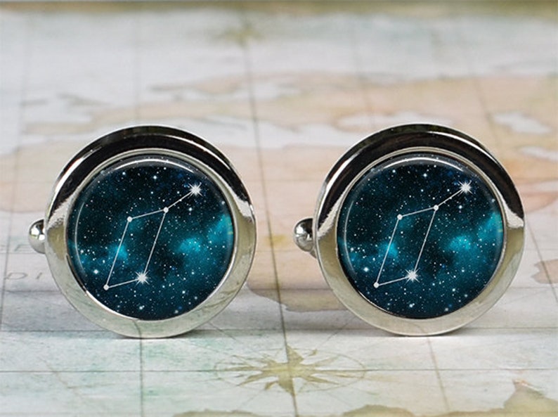 Lyra constellation cuff links Lyre of Orpheus cufflinks celestial star constellation astronomy gift for musician singer songwriter