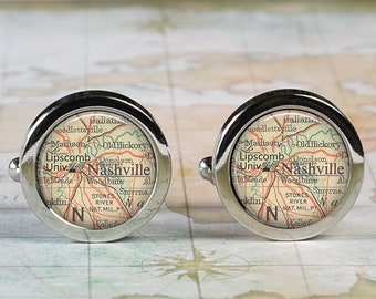 Lipscomb University cuff links, Lipscomb map cuff links Nashville TN map cufflinks college map gift graduation gift college student gift