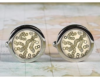 Hematology cufflinks, antique medical blood cells illustration gift for hematologist, phlebotomist or medical technician lab technician