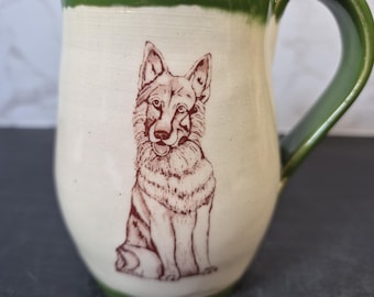 Sepia Hand Drawn German Shepherd Mug