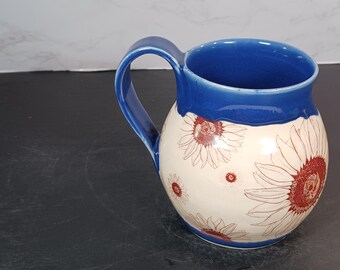 Sepia Hand Drawn Sunflower Mug