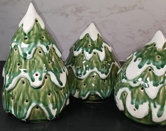 Green Lighted Ceramic Christmas Tree