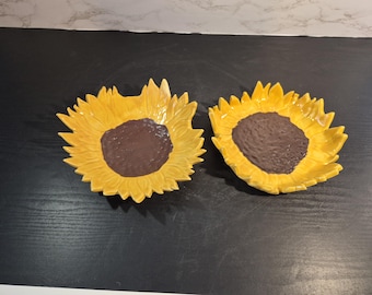Hand Painted Ceramic Sunflower Bowls