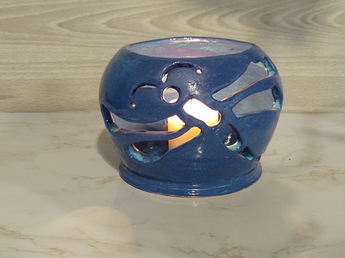 Blue Dragonfly Candle Holder Tealight Candle Holder Votive Etsy