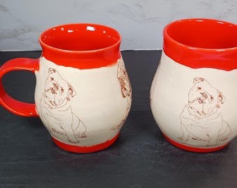 Medium Sepia Sitting Bulldog Mug