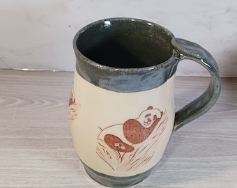 Sepia Hand Drawn Panda Mug