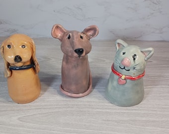 Ceramic animal "magic" salt and pepper shakers