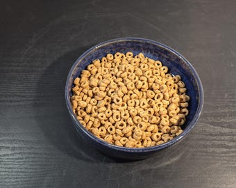 Large Blue Stoneware Pet Serving Bowl, Dishwasher Safe