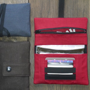 Plain tobacco pouch linen & cotton color and closure of your choice image 1