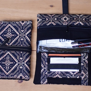 Blague - pochette à tabac - Tissu personnalisable - Motifs géométrique / ethnique / tribal