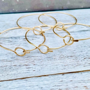Gold Bangle Bracelet, Gold Clasp Bracelet, Simple Bracelet, 14k gold filled, Minimalist bracelet