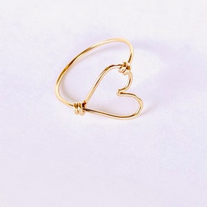 Heart Ring, Valentine&#39;s Day, 14k gold filled heart ring, Gift for Her