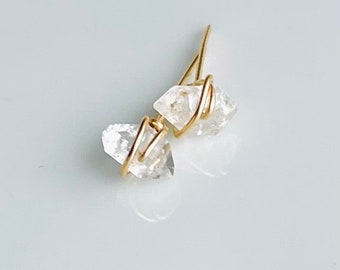 Herkimer Diamond Earrings Stud, Herkimer Earrings, Herkimer Diamond Earrings, Herkimer Studs, Raw Crystal, Minimalist Earrings, Gift for her