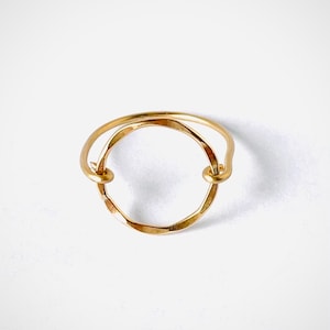 Open Circle Ring, 14k Gold Filled Circle Ring, Circle Ring, Hammered ring, 14k gold filled ring, Gift,