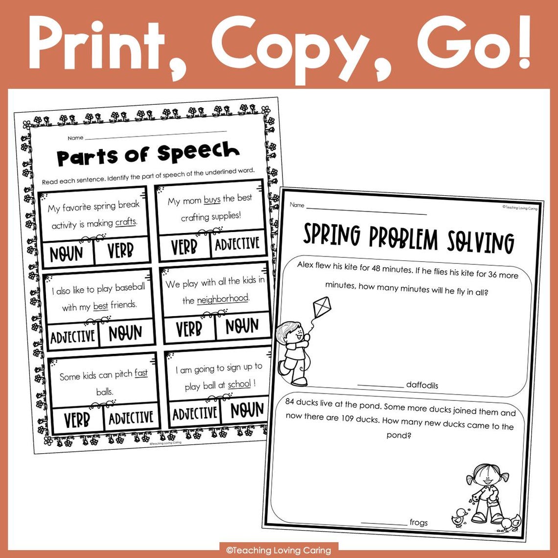 Third Grade Spring Break Packet Independent Spring Themed Worksheets - Etsy