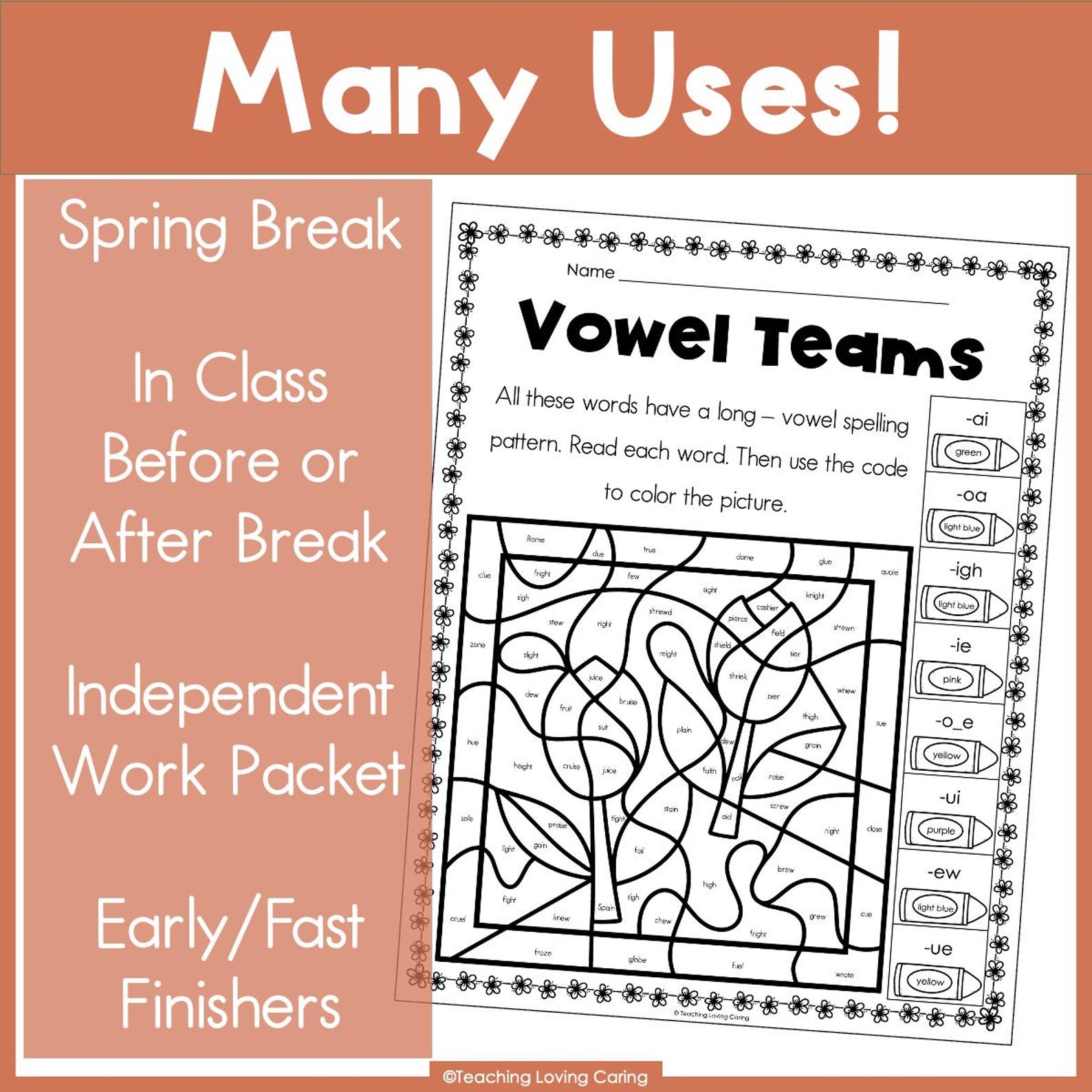 Third Grade Spring Break Packet Independent Spring Themed Worksheets - Etsy