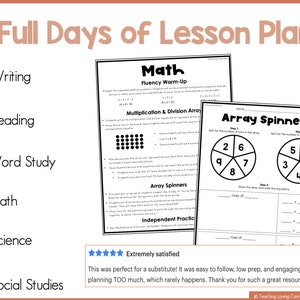 Third Grade Emergency Sub Plans: No-prep Back to School Binder - Etsy
