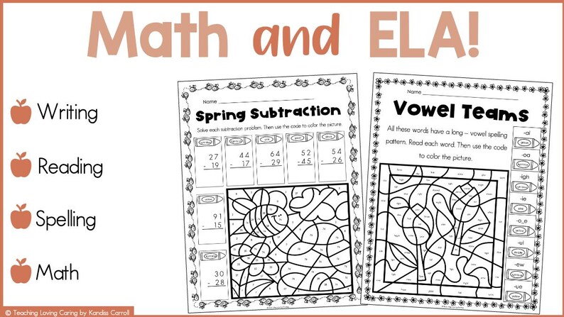 Third Grade Spring Break Packet Independent Spring Themed Worksheets - Etsy